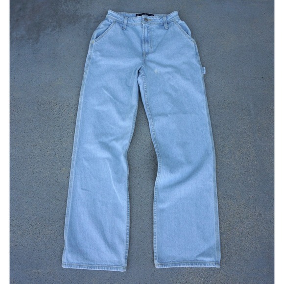 Hollister Women's Ultra High-Rise Dad Jeans Size 00S 24S Light Faded Wash - Picture 7 of 9